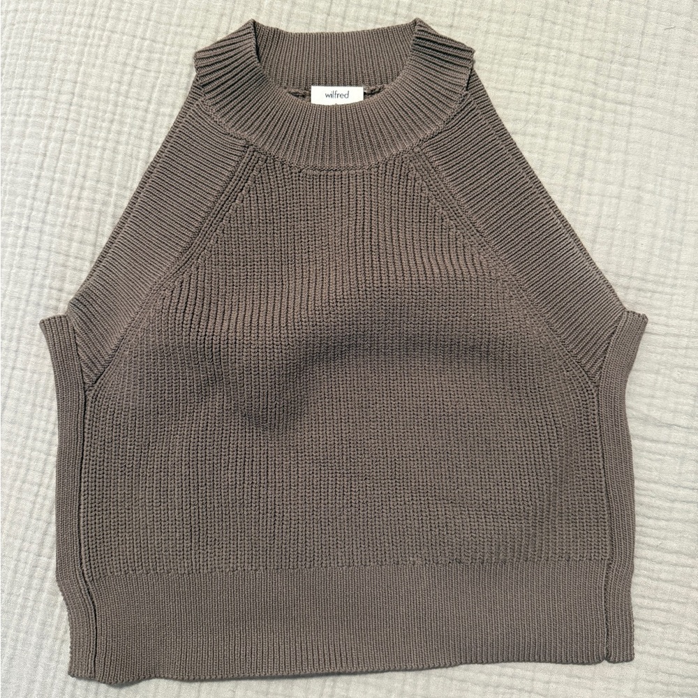 Aritzia Wilfred knit Sweater Tank - brown/taupe